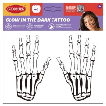 Tatouage glow mains de squelette - 24HA0018 - Strass & Paillettes