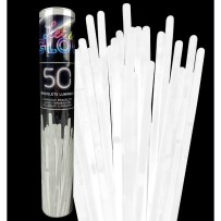 Tube 50 Bracelets Lumineux Blanc 5x200 mm - 28112 - Accessoires Fluo & Lumineux