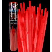 Tube 50 Bracelets Lumineux Rouge 5x200 mm - 28113 - Accessoires Fluo & Lumineux
