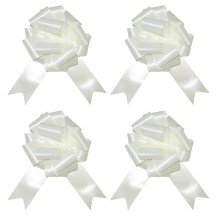 4 Nœuds à Tirer Blanc 18 cm - 36700BLZ - Nœuds