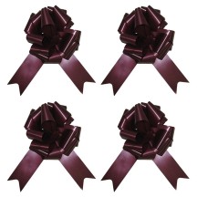 4 Nœuds à Tirer Bordeaux 18 cm - 36700BOZ - Nœuds