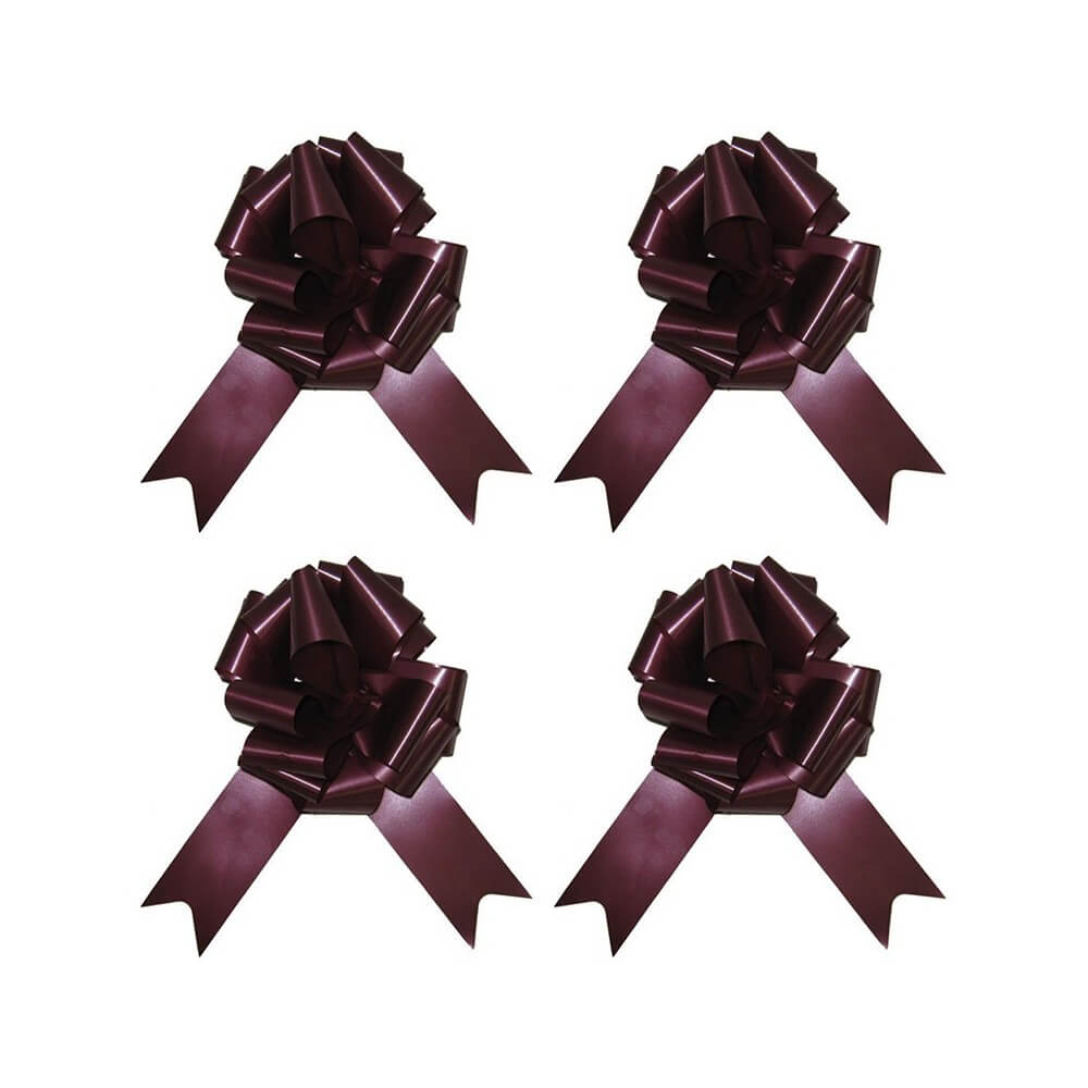 4 Nœuds à Tirer Bordeaux 18 cm - 36700BOZ - Nœuds