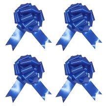 4 Nœuds à Tirer Bleu Royal 18 cm - 36700BRZ - Nœuds