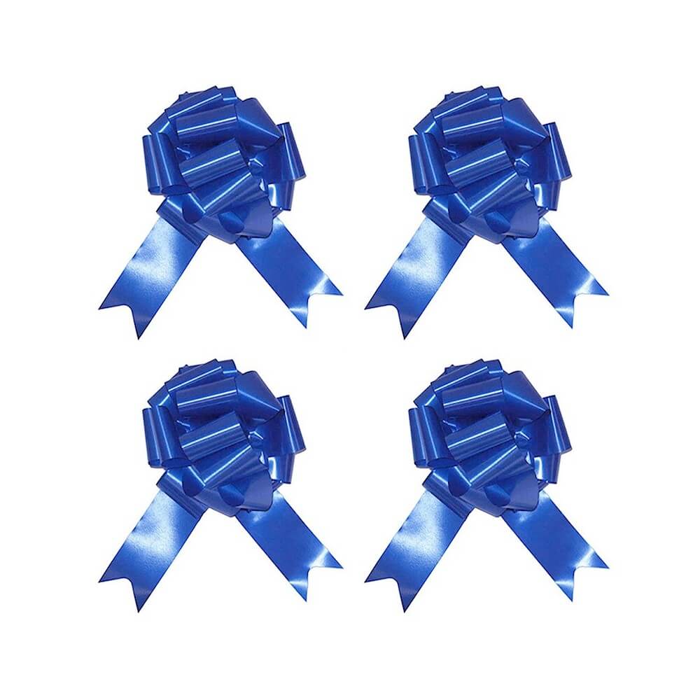 4 Nœuds à Tirer Bleu Royal 18 cm - 36700BRZ - Nœuds