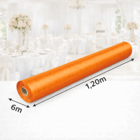 Nappe Papier Damassé Orange 6 x 1,20 m - 147056 - Nappes damassées