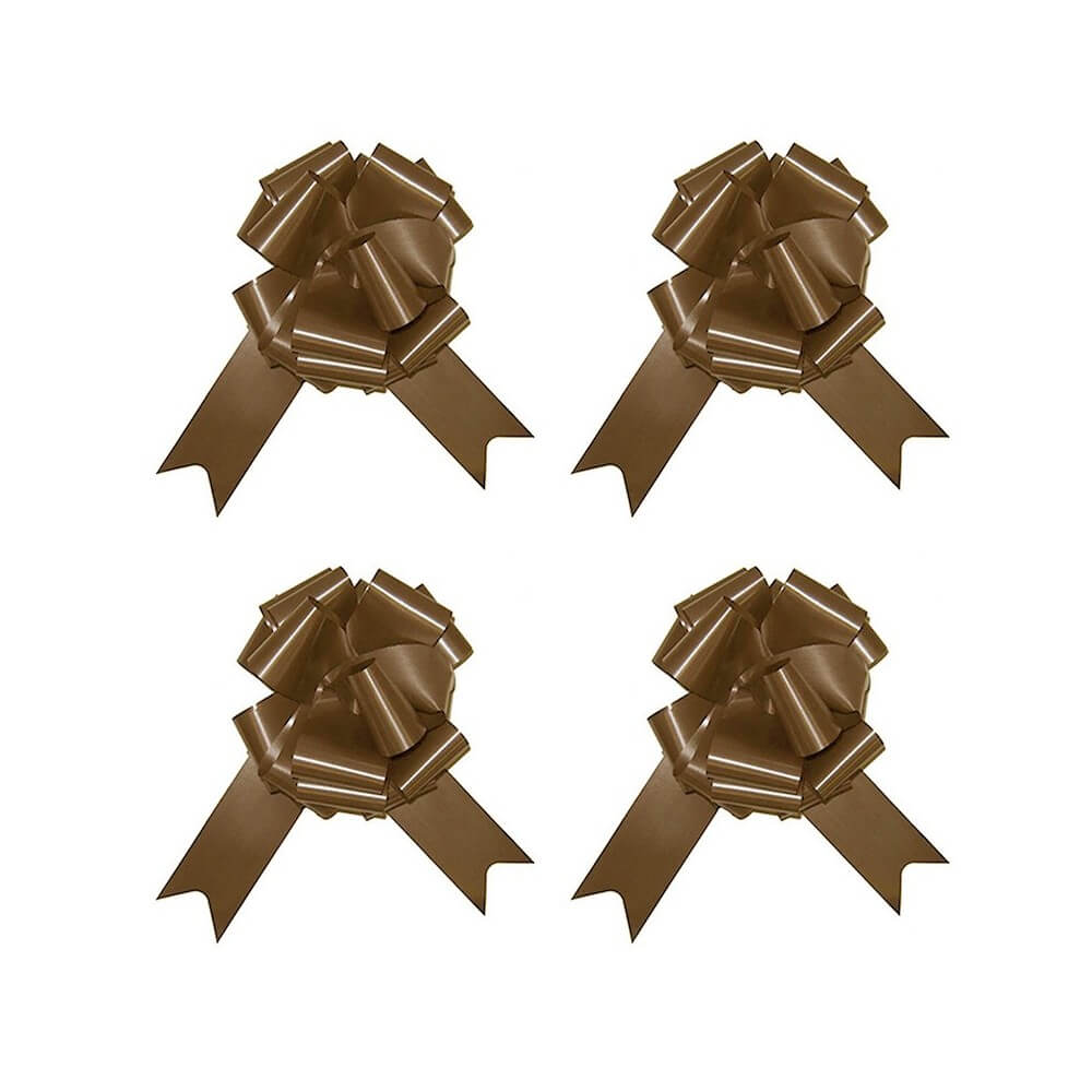 4 Nœuds à Tirer Chocolat 18 cm - 36700CHZ - Nœuds