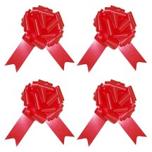 4 Nœuds à Tirer Rouge 18 cm - 36700RGZ - Nœuds