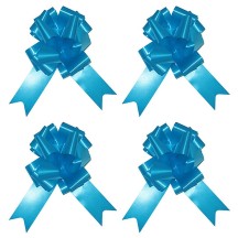 4 Nœuds à Tirer Turquoise 18 cm - 36700TUZ - Nœuds