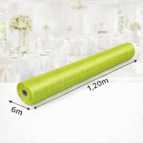 Nappe Papier Damassé Pistache 6 x 1,20 m - 147039 - Nappes damassées