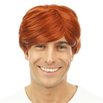 Perruque courte raide rousse - 24001 - Perruques