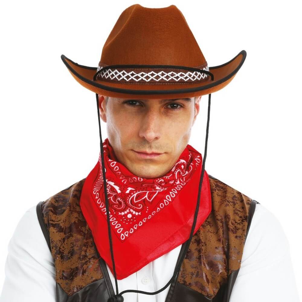 Chapeau feutre cowboy marron adulte - 11135 - Chapeaux