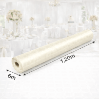Nappe Papier Damassé Ivoire 6 x 1,20 m - 147031 - Nappes damassées