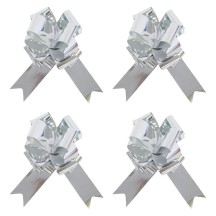 Ballon 4 Nœuds à Tirer 18 cm Argent Métallisé - 36701AR - Nœuds