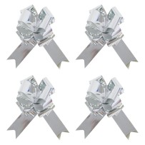 Ballon 4 Nœuds à Tirer 18 cm Argent Métallisé - 36701AR - Nœuds