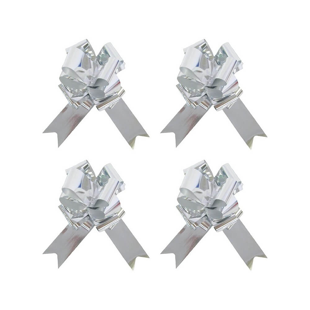 Ballon 4 Nœuds à Tirer 18 cm Argent Métallisé - 36701AR - Nœuds