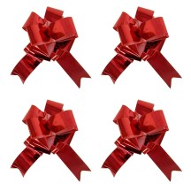 Ballon 4 Nœuds à Tirer 18 cm Rouge Métallisé - 36701RM - Nœuds