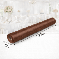 Nappe Papier Damassé Chocolat 6 x 1,20 m - 147072 - Nappes damassées