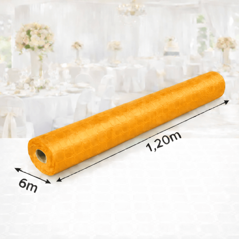 Nappe Papier Damassé Mangue 6 x 1,20 m - 147047 - Nappes damassées