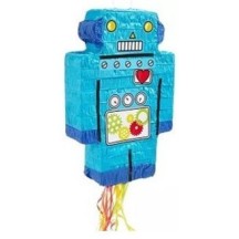 Piñata à Tirer Robot Bleu 42 x 28 cm - 29634 - Piñatas