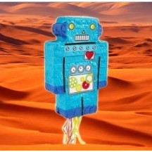 Piñata à Tirer Robot Bleu 42 x 28 cm - 29634 - Piñatas