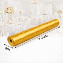 Nappe Papier Damassé Or 6 x 1,20 m - 584040 - Nappes damassées