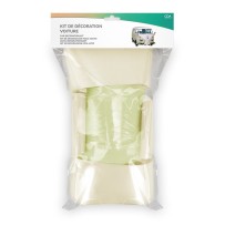 Kit Décoration Voiture Mariage Ivoire – Tulle + Nœuds - 36699CR - Kit Décoration Voiture