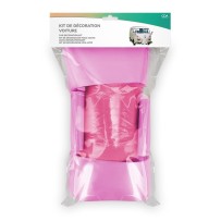 Kit Décoration Voiture Mariage Fuchsia – Tulle + Nœuds - 36699FU - Kit Décoration Voiture