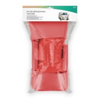 Kit Décoration Voiture Mariage Rouge – Tulle + Nœuds - 36699RG - Kit Décoration Voiture