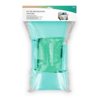 Kit Décoration Voiture Mariage Turquoise – Tulle + Nœuds - 36699TU - Kit Décoration Voiture