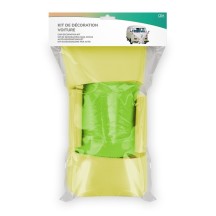 Kit Décoration Voiture Mariage Vert Pomme Jaune – Tulle + Nœuds - 36699VO - Kit Décoration Voiture