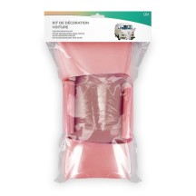 Kit Décoration Voiture Mariage Rose Gold – Tulle + Nœuds - 36699ROG - Kit Décoration Voiture