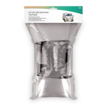 Kit Décoration Voiture Mariage Argent – Tulle + Nœuds - 36699SI - Kit Décoration Voiture