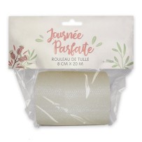 Rouleau de Tulle Ivoire 8 cm x 20 m - 36600CRZ - Tulle