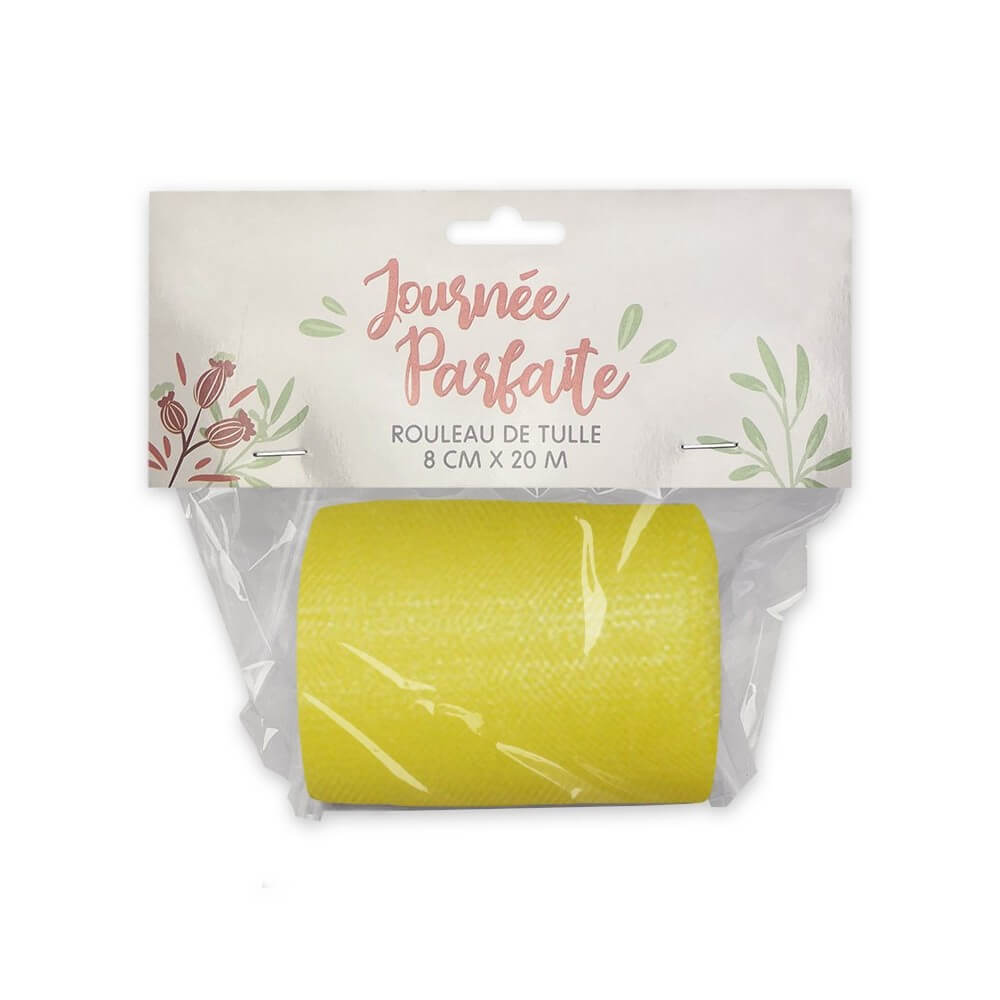 Rouleau de Tulle Jaune 8 cm x 20 m - 36600JAZ - Tulle