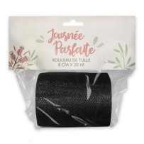Rouleau de Tulle Noir 8 cm x 20 m - 36600NOZ - Tulle