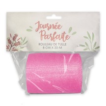 Rouleau de Tulle Rose 8 cm x 20 m - 36600ROZ - Tulle