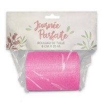 Rouleau de Tulle Rose 8 cm x 20 m - 36600ROZ - Tulle