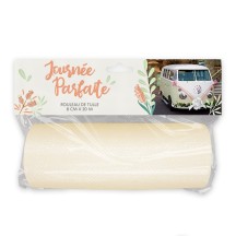 Rouleau de Tulle Ivoire 15 cm x 9 m - 36608IV - Tulle