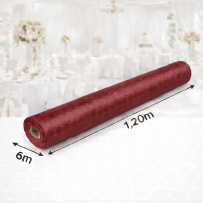 Nappe Papier Damassé Bordeaux 6 x 1,20 m - 147036 - Nappes damassées