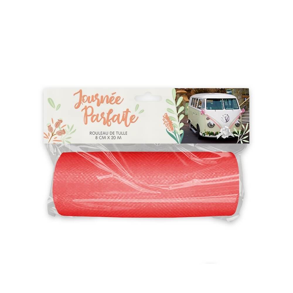 Rouleau de Tulle Rouge 15 cm x 9 m - 36608RG - Tulle