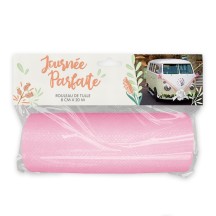 Rouleau de Tulle Rose 15 cm x 9 m - 36608RO - Tulle