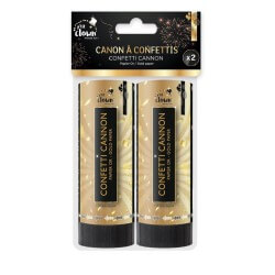 Canon à Confettis Papier 11 cm Or – Lot de 2 - 93000 - Canons à confettis