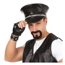 Casquette biker noire avec chaîne adulte - 17105 - Chapeaux