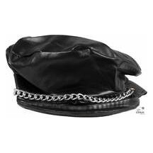 Casquette biker noire avec chaîne adulte - 17105 - Chapeaux