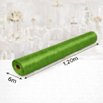 Nappe Papier Damassé Vert Sapin 6 x 1,20 m - 147029 - Nappes damassées