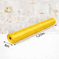Nappe Papier Damassé Jaune 6 x 1,20 m - 147027 - Nappes damassées