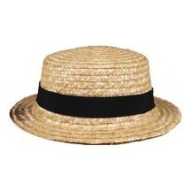 Chapeau de paille canotier adulte luxe - 19080 - Chapeaux