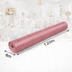 Nappe Papier Damassé Vieux Rose 6 x 1,20 m - 147107 - Nappes damassées