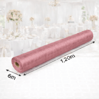 Nappe Papier Damassé Vieux Rose 6 x 1,20 m - 147107 - Nappes damassées