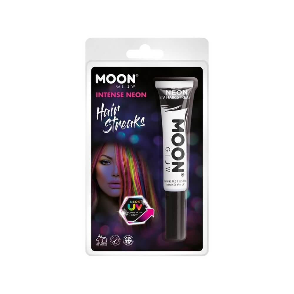 Moon Glow Gel Cheveux UV Blanc Fluo 15ml - SM36565 - Fluo & Néon